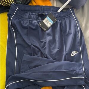Nike Mens Navy Joggers with White Accents